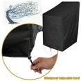 thumbnail image 4 of High Back Stackable Chair Cover Patio Waterproof Chair Storage Bag Outdoor Furniture Cover Lounge Deep Seat Protection with Windproof Elastic for Garden Black, 4 of 7