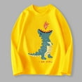 thumbnail image 2 of SERTG Kids Child Cute Print Long Sleeve T Shirts Children's Base Shirt Solid Color Spring Fall Tops Crewneck Tees for Children 2-12 Years(Yellow#2,5 Years), 2 of 3