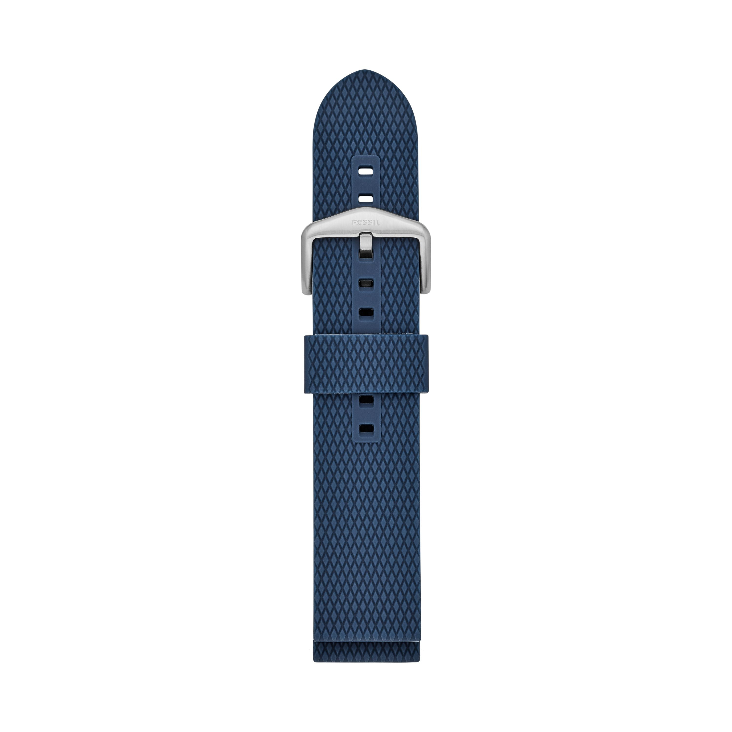 22mm Blue Silicone Watch Strap 