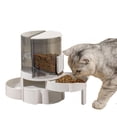 thumbnail image 3 of Dispensador de agua y comida para mascotas, 2 en 1 de gran capacidad, translúcido, automático, dispensador de agua y comida para gatos, comedero para mascotas, bebedero para cachorros (gris), 3 of 5