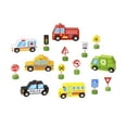 thumbnail image 3 of TOOKYLAND Wooden Vehicules and Street Signs Play Set - 16pc - Toy Cars, Trucks and Busses, Ages 3+, 3 of 4