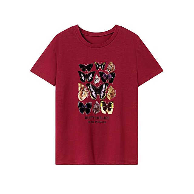Camiseta de cuello redondo para mujer, camiseta básica simple y transpirable para el trabajo en la playa S