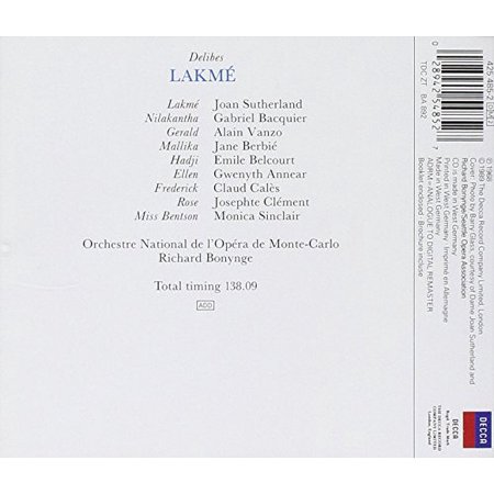 JOAN SUTHERLAND JOAN SUTHERLAND　DELIBES:LAKME2CD DELIBES:LAKME2CD