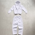 thumbnail image 4 of DORKASM Men's Full Zip Hooded Sweatshirt and Casual Athletic Jogger Tracksuit Set White M, 4 of 5