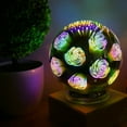 thumbnail image 4 of 3D Starburst Night Light Glass LED Table Lamp Color Changing Decorative USB Charging(rose), 4 of 8