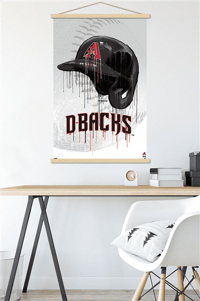 MLB Arizona Diamondbacks - Drip Helmet 22 Wall Poster with Magnetic Frame, 22.375" x 34"