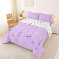 thumbnail image 2 of Erosebridal Girls Purple Strawberry Bow Queen Comforter Set 3pcs,Kids Teens Kawaii Fruit Flowers Bedding Comforter Set,Microfiber Bedroom Decor, 2 of 6