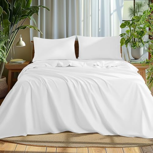 Cotton Sheet Set 4 Piece, Luxury 1000 Thread Count Queen Sheets, Breathable & Cooling Sheets, Hotel Style Home Bedding, 16 Deep Pocket