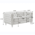 thumbnail image 2 of 2+3 Seat Sofa Set Velvet Crystal Buckle Uphostered Sofa with 4 Plush Pillows, Modern Living Room Couch with Removable Cushion and Crystal Feet, Beige, 2 of 7
