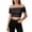 Womens tops Black, variant on Womens Off Shoulder T-Shirt Slim Fit Solid Crop Top Summer Going Out Party Club Night Hot Pink L