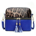 thumbnail image 1 of Mode Femmes Pompon Léopard Impression Fermeture Éclair Messager Sac Bandoulière Sac Hnadbag, 1 of 3