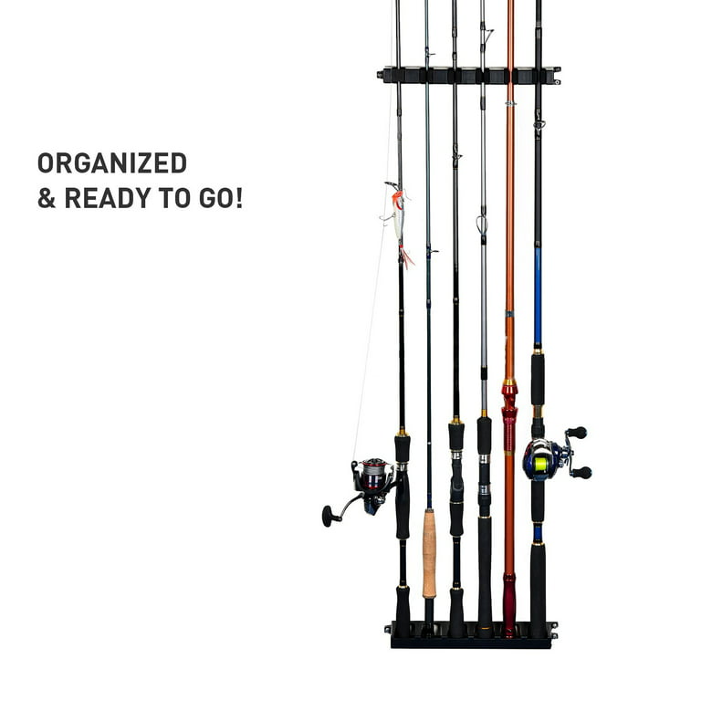 Wall Mounted ABS 6 Rods - S Size Fishing Pole Display Fixed Rack