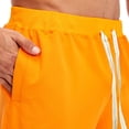 thumbnail image 3 of SWSMCLT Men's Cotton Blend Shorts Gym Bermuda Shorts Casual Drawstring Summer Elastic Waist Orange Medium, 3 of 4