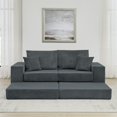 thumbnail image 6 of Modular Cloud Sectional Couch, Modern Upholstered L-Shaped Sofa with Removable Ottoman, Deep Seat Sleeper Couch with Throw Pillows for Living Room, Apartment, Small Space (Gray), 6 of 9