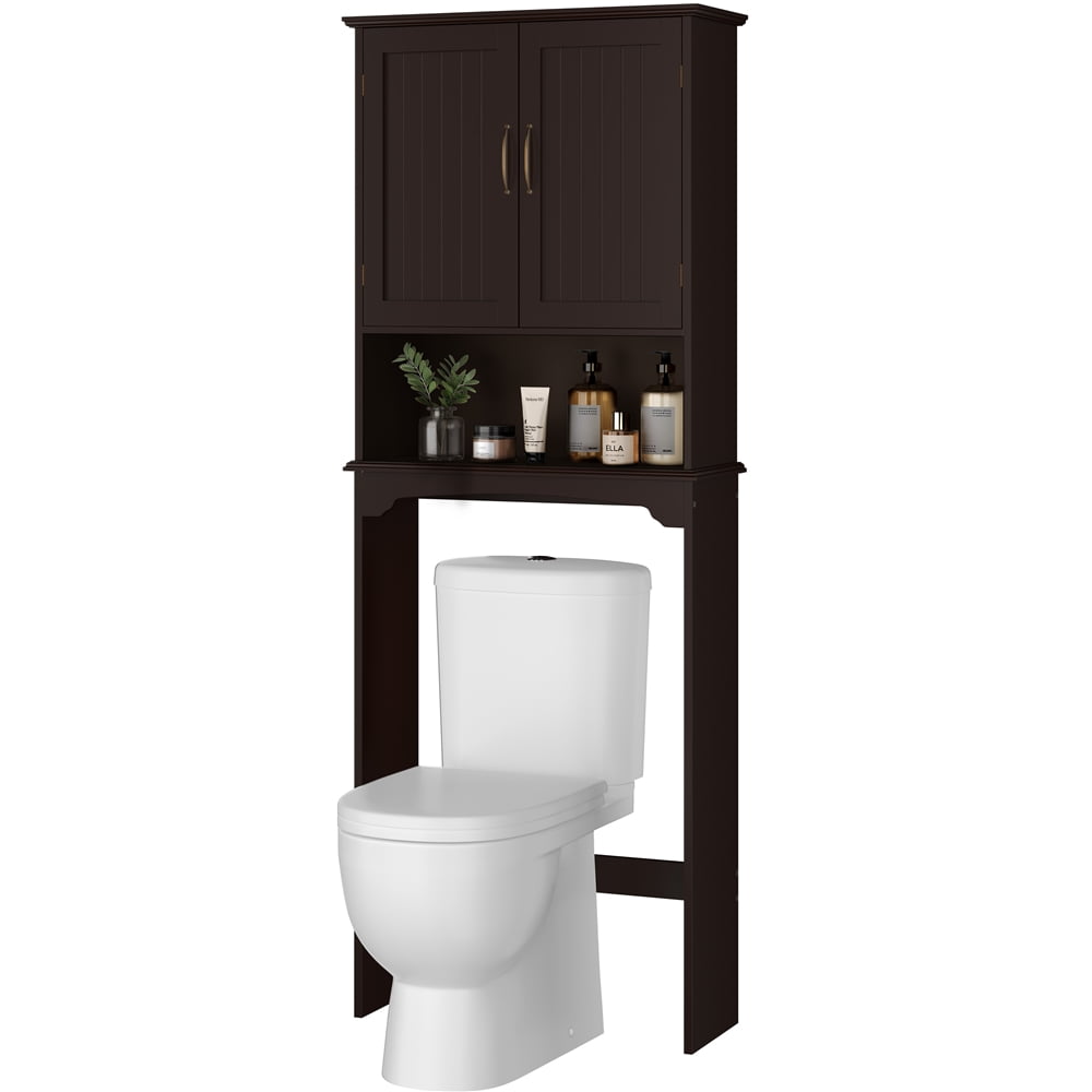 Yaheetech Over The Toilet Cabinet MDF Bathroom Storage Organizer with Adjustable Shelf, Espresso
