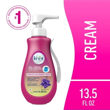 Veet Hair Removal Gel Cream, Body Hair Remover For Women, Sensitive Skin, 13.5 fl oz Pump Bottle