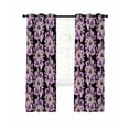 thumbnail image 7 of Purple Floral Blackout Curtains for Bedroom, Abstract Watercolor Flower Leaf Plant Thermal Insulated Kitchen Drapes with Grommets, Light Blocking Window Treatment, 2 Panels 52" x 84", 7 of 7