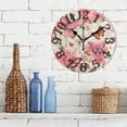 thumbnail image 3 of Butterflies Flowers Floral 10 inch Wall Clocks Non Ticking Easy to Read Battery Decorative for Home Bathroom Kitchen Bedroom Living Room, 3 of 8