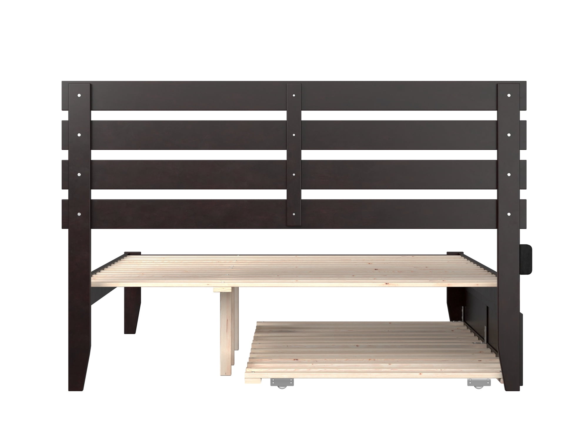 AFI Oxford 14" Queen Wood Platform Bed Frame with Twin XL Trundle, Espresso