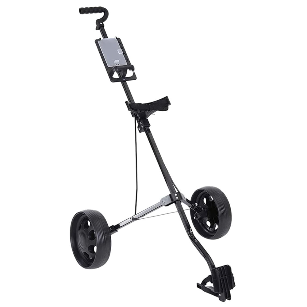 Foldable Golf Cart, Adjustable Height 2 Wheel Push Pull Golf Steel