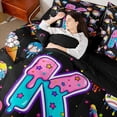 thumbnail image 4 of jejeloiu Letter K Monogrammed 7-Piece Twin Bedding Sets,Baseball Ice Cream Bedding Comforter Set For Girls Kids Reversible, 4 of 8