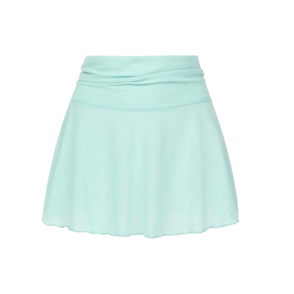 KOMOO Women Sheer Mesh Pleated Skirts High Waist Elasticity Seethrough Mini Skirts Beach Cover-ups
