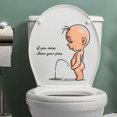 thumbnail image 4 of 2 pegatinas de baño de villano de dibujos animados, calcomanías divertidas para limpiar tu orina, impermeables, 4 of 5