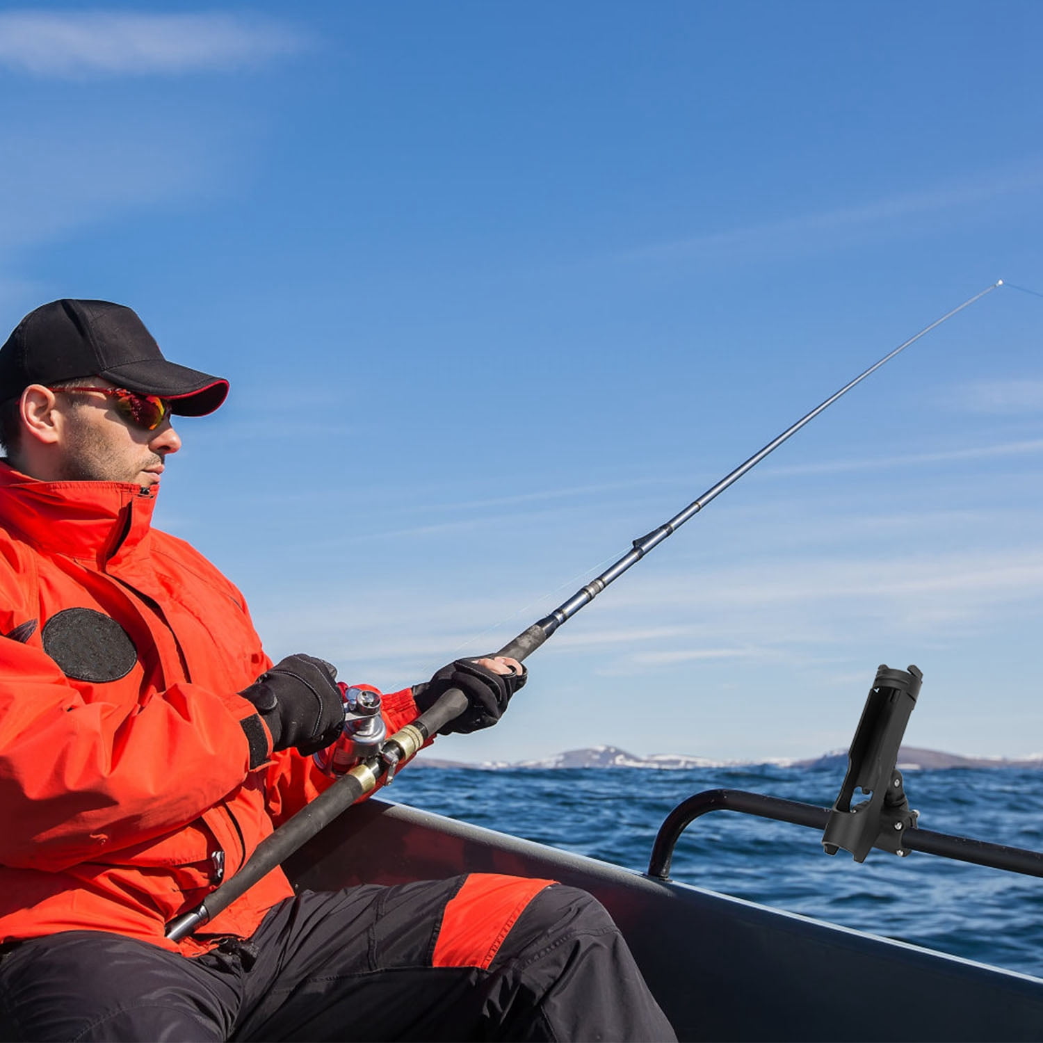 iMountek 360°Rotatable Kayak Boat Fishing Pole Rod Holder with Large Clamp  