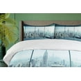 thumbnail image 4 of Ambesonne New York Duvet Cover Sets, Urban Modern City, 2-Queen, Sky Blue, 4 of 7
