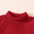 thumbnail image 5 of Ulanda Toddler Baby Girl Christmas Outfit Long Sleeve Turtleneck Ribbed Top Plaid A-line Skirt 2Pcs Set (Red, 4-5 Years), 5 of 9