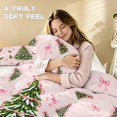 thumbnail image 5 of Yspwyqan Pink Christmas Tree Queen Size Comforter Set, 3 Piece Soft Bedding Set with 1 Comforter 2 Pillow Shams for Winter Holiday Girls Bedroom Decor, 5 of 7