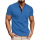 thumbnail image 2 of pstuiky Camisas de manga corta para hombre, Camisa tipo jersey para hombre, de color liso, con botones, manga corta y cuello alto ropa de hombre xxxl, 2 of 6