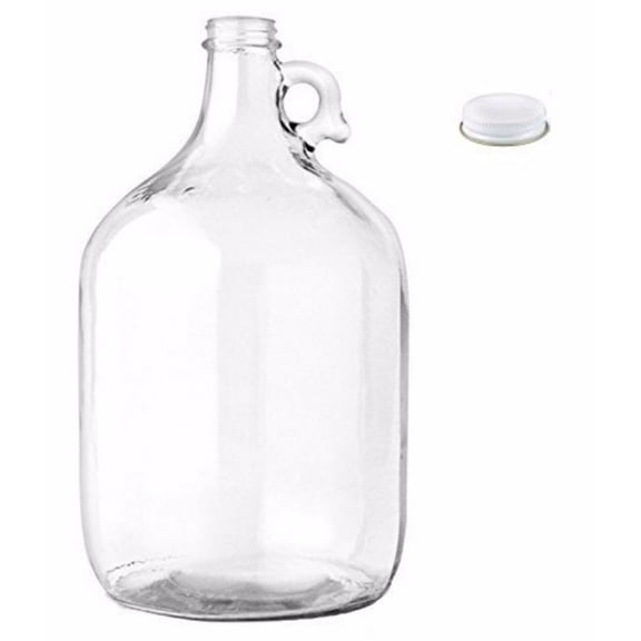 Home Brew Ohio Glass Water Bottle Includes 38 mm Metal Screw Cap, 1 gallon Ca...