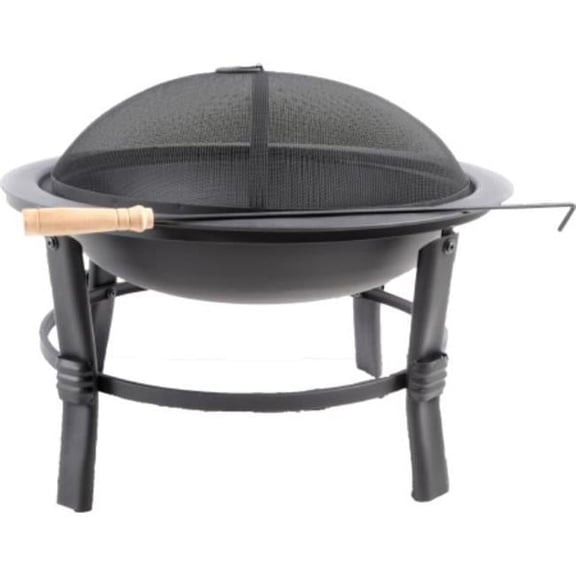 28 in. Roswell Steel Fire Pit, Black