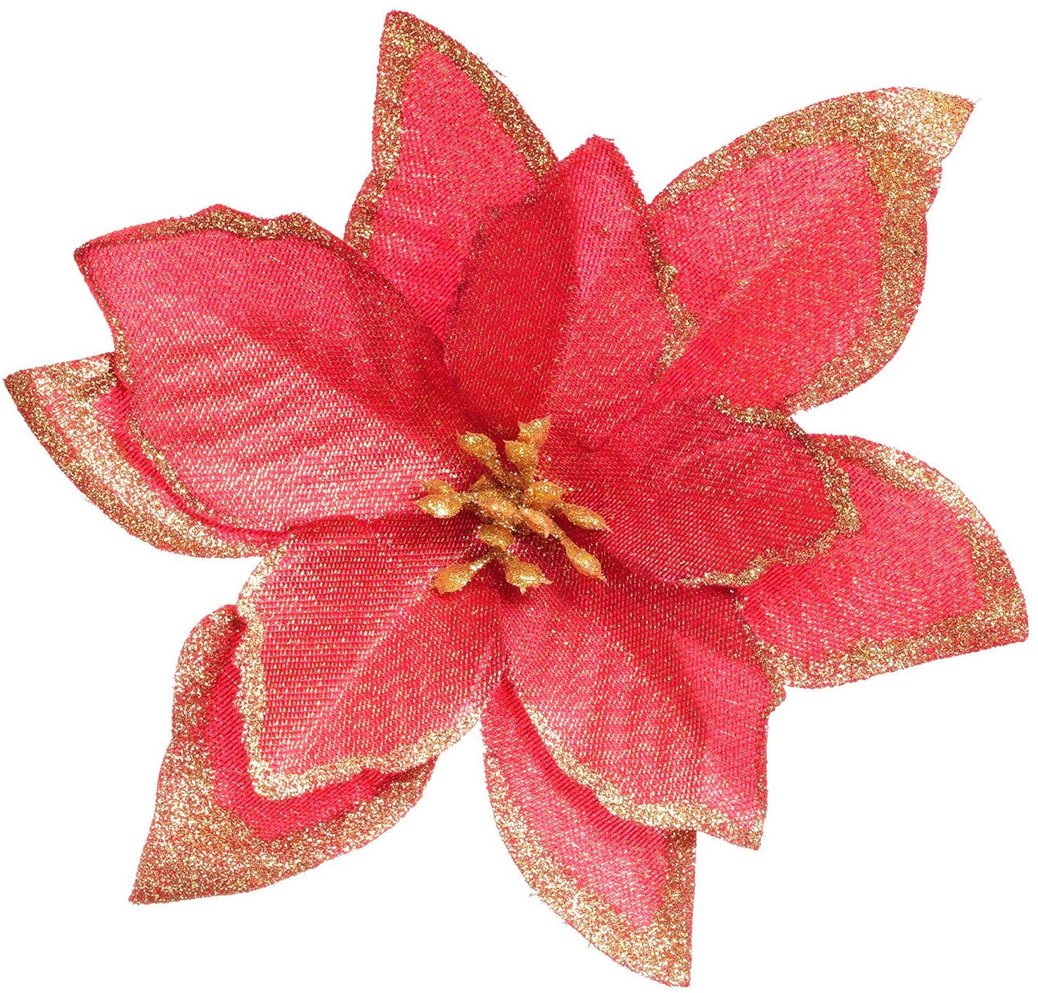 Christmas Poinsettia Flowers, TINGOR 20 Pcs Artificial Flowers Glitter