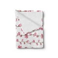 thumbnail image 2 of Leaves Soft Flannel Fleece Throw Blanket, Watercolor Style Composition of Blossoming Flowers Horizontal Lines, Cozy Plush for Indoor and Outdoor Use, 60" x 80", Pink and Pale Rust, by Ambesonne, 2 of 5