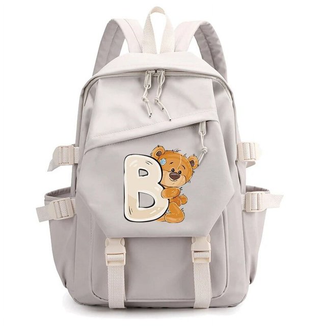 26 English Letters Backpack Student Girls School Backpack Bookbag Cosplay Canvas Children Kid Travel Bag Back To School