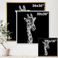 thumbnail image 4 of Designart 'Close Up Portrait Of A Giraffe On Black II' Farmhouse Framed Canvas Wall Art Print, 4 of 5
