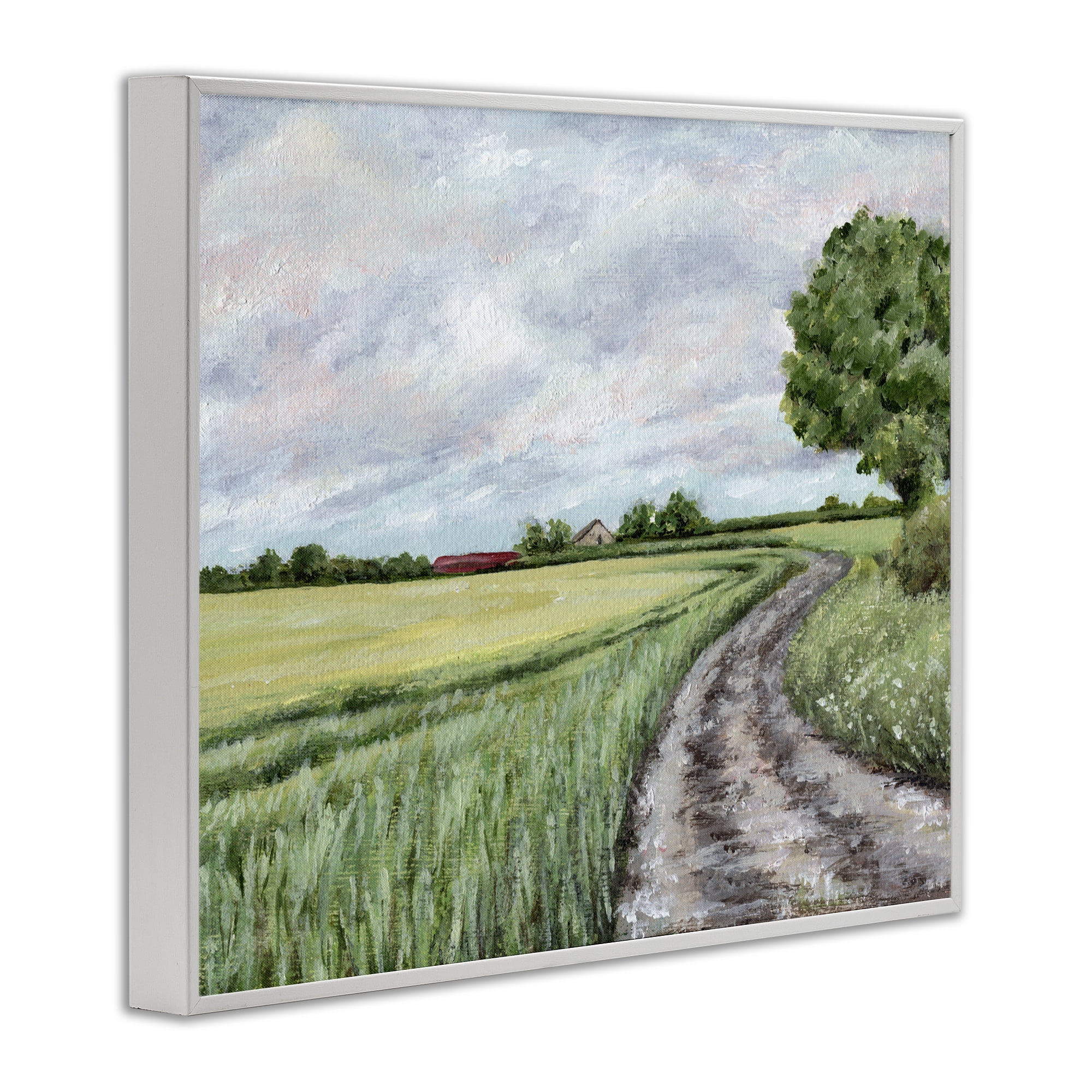 Winding Country Roads White Framed Giclee Art, design by Leah Noel Art