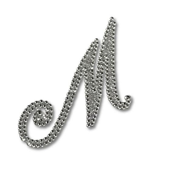 Mardi Gras Spot Glitter Script Letter "M" (Each)