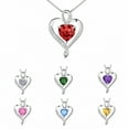 thumbnail image 6 of NICKSUN Heart Necklace for Women,Birthstone Pendant, Sterling Silver Necklace Pendant with Titanium Steel Chain 18",Women's Jewelry Gift for Birthday, 6 of 22