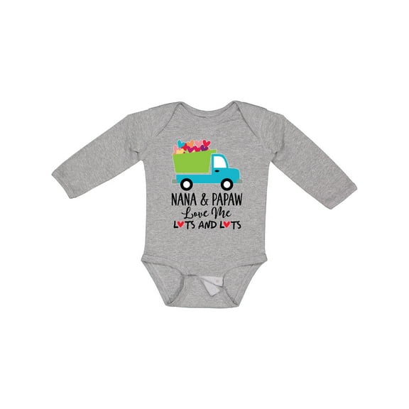 Inktastic Nana and Papaw Grandson Truck Boys Long Sleeve Baby Bodysuit