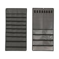 thumbnail image 2 of Double Sided Hanging Jewelry Organizer, 48 Pockets Clear Window Large Jewelry Hanging Organizer with Necklace Hanger, Wall/Door/Closet Stud Earring Bracelet Ring Storage (Gray), 2 of 7