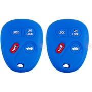 2x New Key Fob Remote Silicone Cover Fit/For Select GM Vehicles (2x Blue)