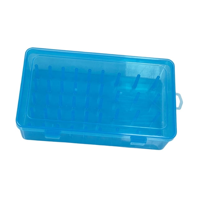 Caja de almacenamiento de hilo de bordar, estuche organizador de hilo de algodón, 42 carretes con tapa, Azul