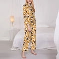 thumbnail image 3 of Goofa Coffee Bun Hot Dog Printed Women’s 2 Piece Pajama Set Super,Pajamas Women's Long Sleeve Sleepwear Soft Button Down Loungewear Pjs Lounge Set Nightwear-X-Large, 3 of 9