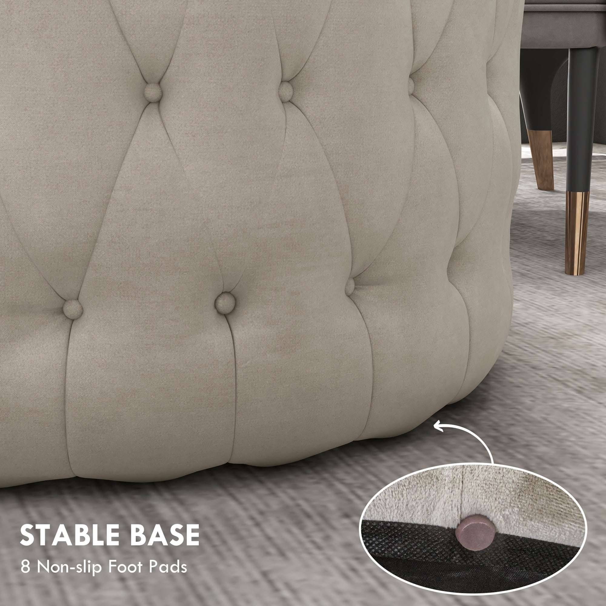 Free Shipping! HOMCOM Button Tufted Ottoman Foot Stool with Free Shipping! HOMCOM Button Tufted Ottoman Foot Stool with