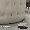 thumbnail image 5 of HOMCOM Button Tufted Ottoman Foot Stool with Velvet-feel Upholstery, Beige, 5 of 9