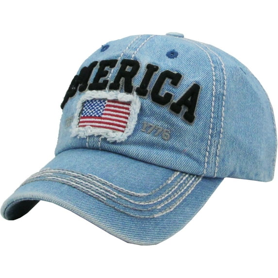 America USA Vintage Distressed Washed Adjustable Baseball Cap Dad Hat