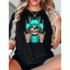 thumbnail image 1 of Camiseta deportiva de cuello redondo con estampado de calavera, manga corta, para correr, para mujer, para adultos, hombres, mujeres, adolescentes, jóvenes, deportiva, informal., 1 of 6